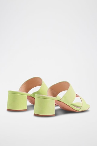 Chinelos de salto em nobuck Verde-claro - Verde