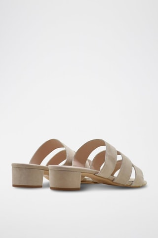 Mules de salto em nobuck Bege - Nude