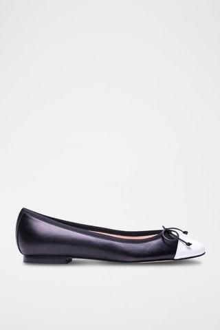 Sabrinas de couro Preto - Preto e branco