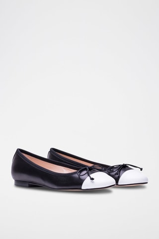 Sabrinas de couro Preto - Preto e branco