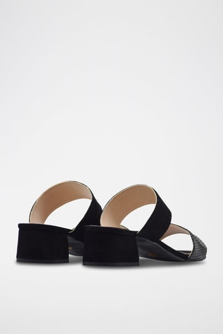 Mules de salto em couro Preto - Preto
