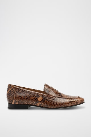 Mocassins em couro - Castanho