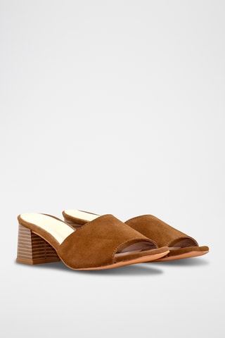 Mules de salto em nobuck. - Verde