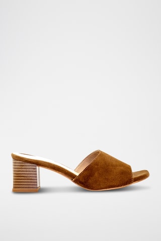 Mules de salto em nobuck. - Verde