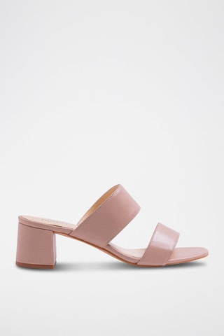 Mules de salto em couro Cor de pele - Bege