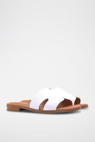Mules em couro - Branco