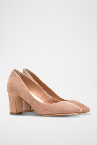 Sapatos de salto em nobuck - Nude