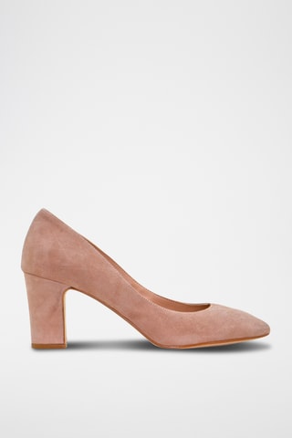 Sapatos de salto em nobuck - Nude