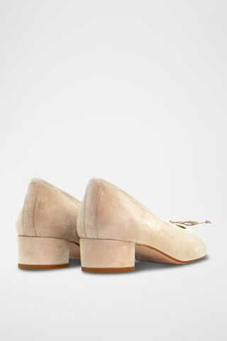 Sapatos de salto em nobuck - Bege