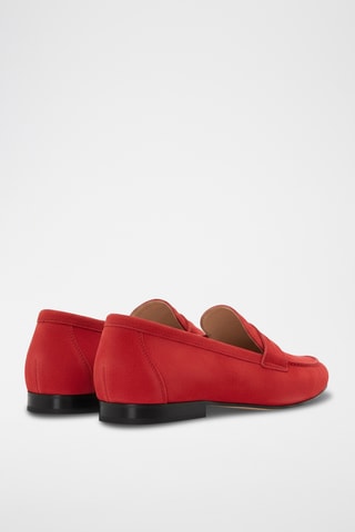 Mocassins em nobuck - Vermelho