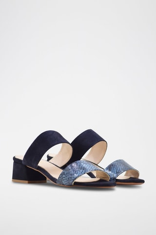 Mules de salto em couro Azul - Azul-marinho