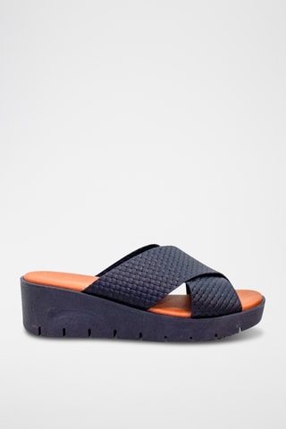 Mules de salto em couro - Preto