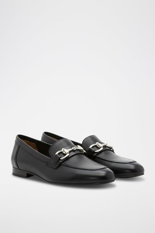Mocassins em couro napa - Preto - Preto
