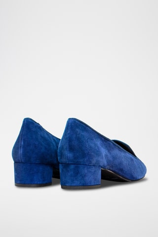 Mocassins de salto em nobuck - Azul