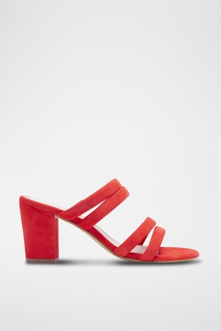 Mules de salto em nobuck Vermelho - Vermelho