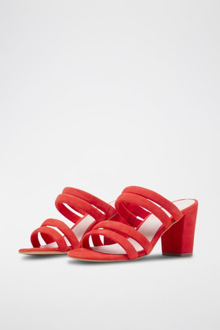 Mules de salto em nobuck Vermelho - Vermelho