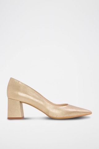 Sapatos de salto em nobuck Dourado - Dourado