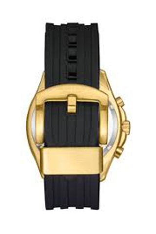 Relógio de silicone - Cronógrafo - Preto e dourado