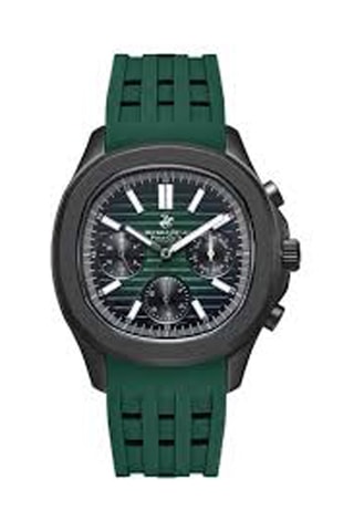 Relógio de silicone - Cronógrafo - Verde e preto