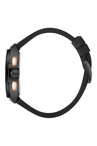 Relógio de couro e silicone - Cronógrafo - Castanho e preto