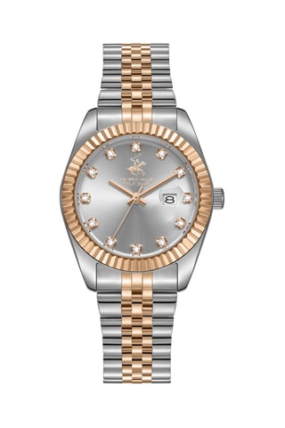Relógio de quartzo em aço - Prateado e dourado-rosa