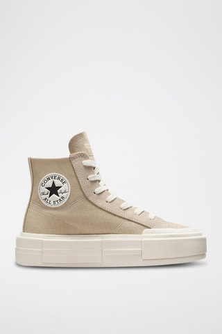 Sneakers de corte alto de nobuk - Marrón claro y blanco - Converse
