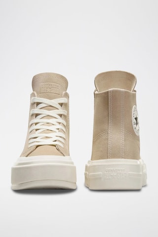 Sneakers de corte alto de nobuk - Marrón claro y blanco - Converse