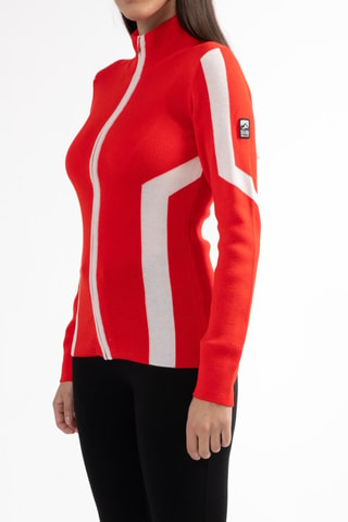 Cárdigan de lana merino Uzzu - Rojo y blanco