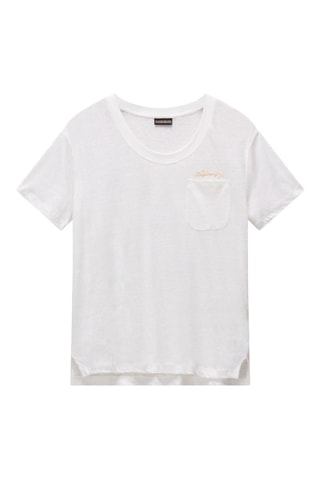 Camiseta de lino S Ete - Blanco - Napapijri