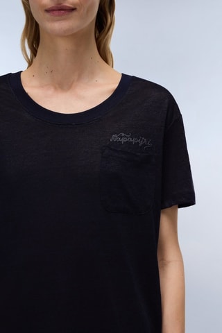 Camiseta de lino S Ete - Negro - Napapijri