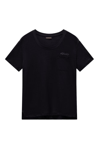 Camiseta de lino S Ete - Negro - Napapijri