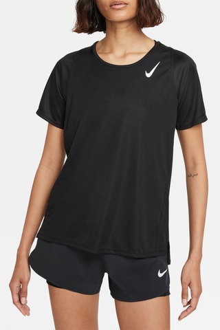 Camiseta efecto doble prenda de running - Negro