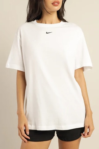 Camiseta de algodón orgánico Nike essentials boyfriend - Blanco