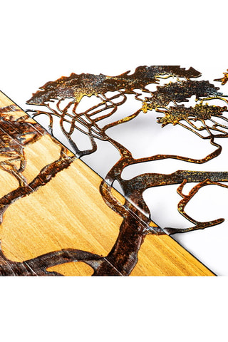 Adorno mural de madera - Natural - 147 x 70 cm