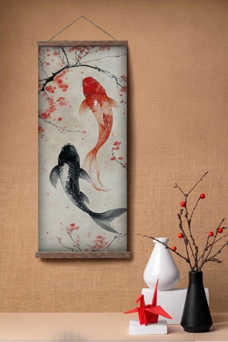 Adorno mural de madera maciza - 30 x 90 x 2 cm - Multicolor