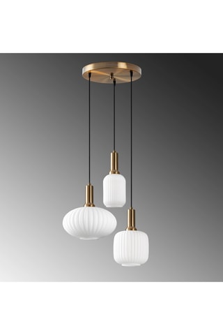 Candeeiro suspenso Asker - Dourado - 3 x 40 W
