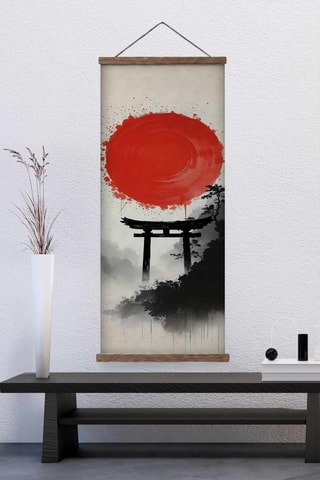 Adorno mural de madera maciza «La gran ola de Kanagawa» Katsushika Hokusai - 30 x 90 x 2 cm - Multicolor