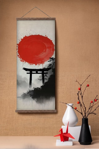 Adorno mural de madera maciza «La gran ola de Kanagawa» Katsushika Hokusai - 30 x 90 x 2 cm - Multicolor