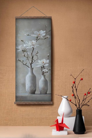 Adorno mural de madera maciza - 30 x 90 x 2 cm - Multicolor