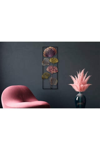 Adorno mural Fig - 32 x 90 cm - Violeta y verde