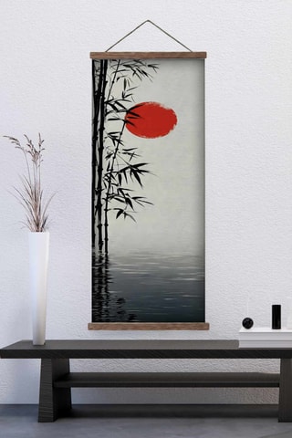 Adorno mural de madera maciza - 30 x 90 x 2 cm - Multicolor