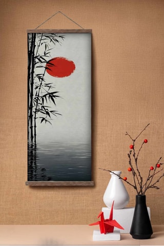 Adorno mural de madera maciza - 30 x 90 x 2 cm - Multicolor