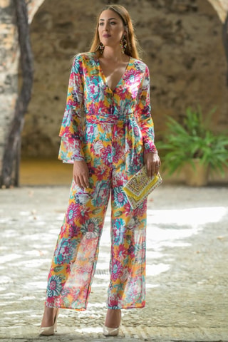 Jumpsuit - Geel en Turquoise - Blauw en geel