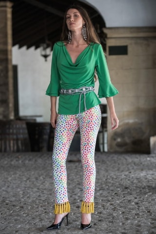 Rechte Broek - Wit - Wit en rood