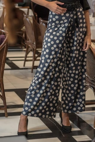 Broek - Blauw - Beige en blauw