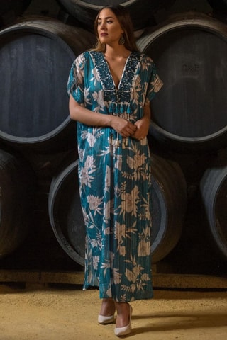 Tuniek-jurk - Blauw - Wit en blauw