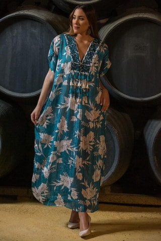 Tuniek-jurk - Blauw - Wit en blauw