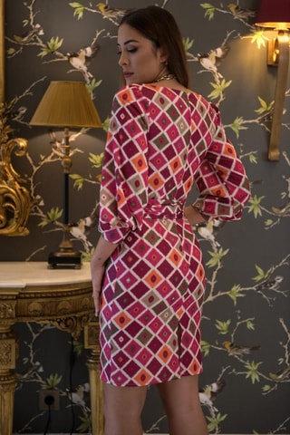 Jurk - Fuchsia - Oranje en roze