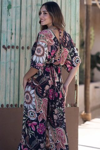 Zijden Jumpsuit - Zwart - Zwart
