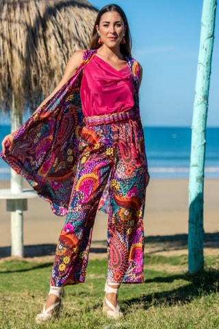 Mouwloos Zijden Vest - Multicolor - Multicolor